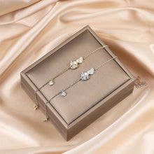 Load image into Gallery viewer, Heart &amp; Flower Charm Bracelet Gold/Silver