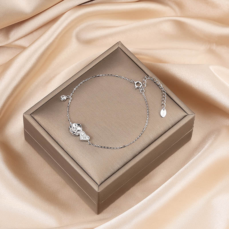 Heart & Flower Charm Bracelet Gold/Silver