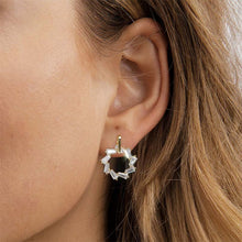 Load image into Gallery viewer, Baguette Circle Earrings &amp; Necklace Set Gold/Silver