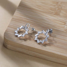 Load image into Gallery viewer, Baguette Circle Earrings &amp; Necklace Set Gold/Silver