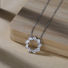 Load image into Gallery viewer, Baguette Circle Earrings &amp; Necklace Set Gold/Silver