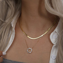 Load image into Gallery viewer, Baguette Circle Earrings &amp; Necklace Set Gold/Silver