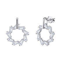 Load image into Gallery viewer, Baguette Circle Earrings Gold/Silver