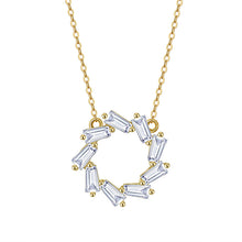 Load image into Gallery viewer, Baguette Circle Necklace Silver/Gold